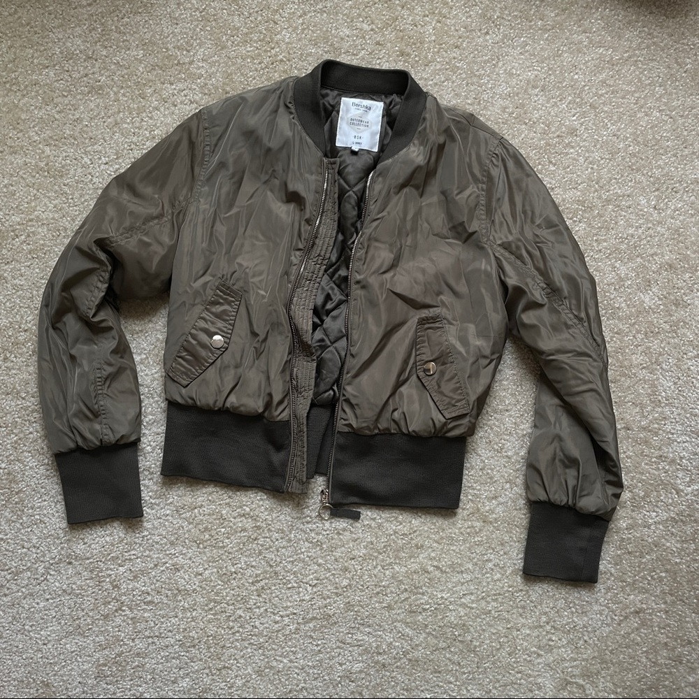 Bershka Green Bomber Jacket